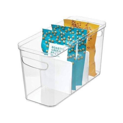 Interdesign Crisp Divided Bin, 8 X 12 X 8 Inch, Clear/Matte White