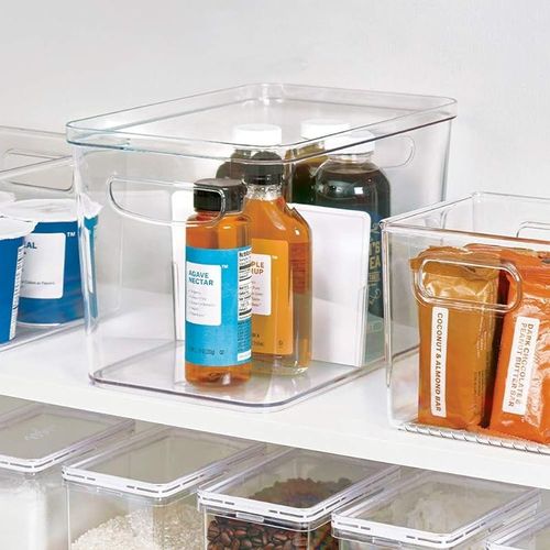 Interdesign Crisp Divided Bin, 8 X 12 X 8 Inch, Clear/Matte White