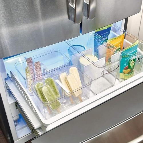Interdesign Crisp Divided Bin, 8 X 12 X 8 Inch, Clear/Matte White
