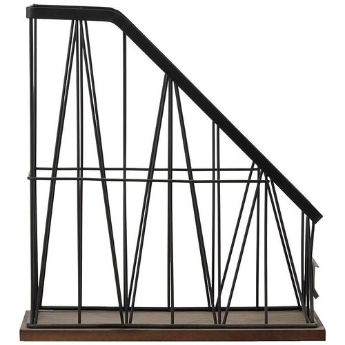 AQ Kenya Wire and Dark Wood Desk Magazine Holder