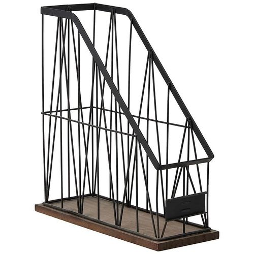 AQ Kenya Wire and Dark Wood Desk Magazine Holder