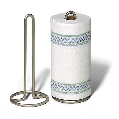 Spectrum Diversifies Designs Paper Towel Holder, 2 Ounce, 1 count, Satin Nickel