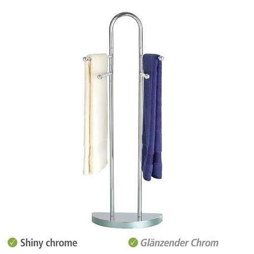 WENKO, Cosenza Towel Stand, Stainless Steel, Free Standing Home And Bathroom Rack, Multifunctional Clothes Dryer &amp; Organizer, 33X93.5X48Cm, Chrome
