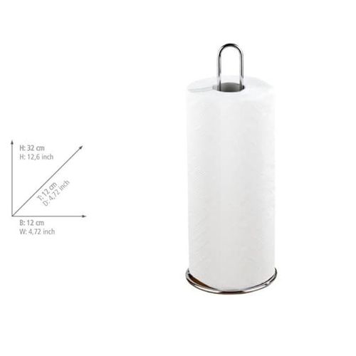 Wenko Portarrollos Papel cocina, Metal, Silver Glossy