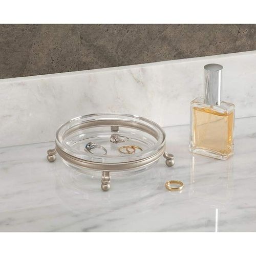 Inter design York Lyra Vanity Dish Satin &amp; Clear