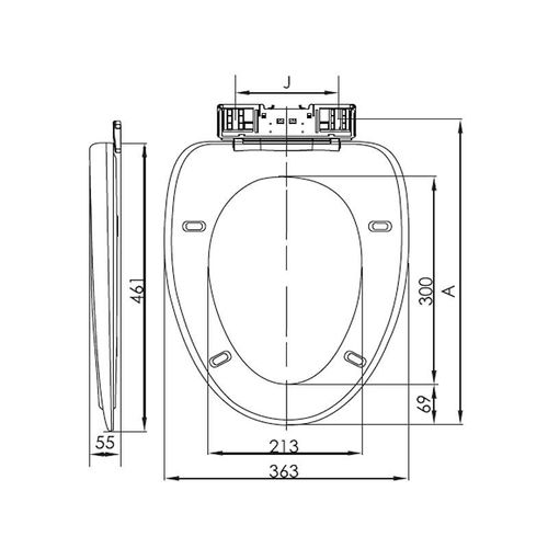 BOLD D-Shape Toilet Seat and Cover (PP), White