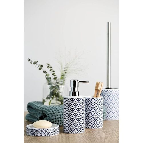 WENKO Soap dish Lorca - Soap dish, Ceramic, 11 x 2.5 x 11 cm, Blue