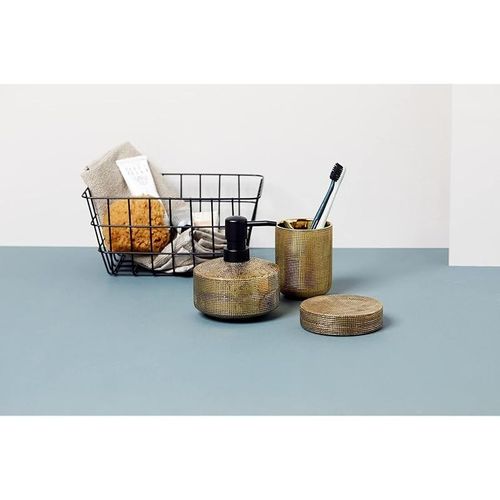 Wenko Rivara Painted Hand Made Soap Dish, Ceramic, Gold, 10 X 2.5 X 10 cm