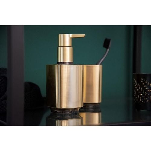 Wenko Plastic Toothbrush and Toothpaste Holder, Auron Gold, 10 x 7 x 7 cm
