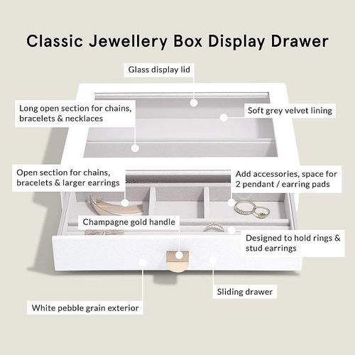 Stackers Classic Jwellery Drawer 2-Pieces, White