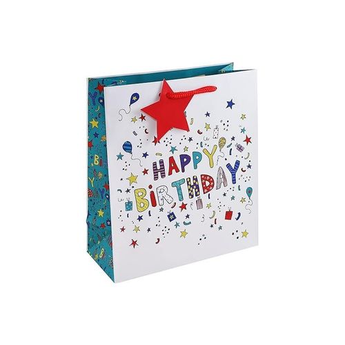 Eurowrap Happy Birthday Doodle Gift Bag With Gift Tag Occassions Medium