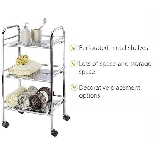 Wenko 3 Tier Bath Cart Exclusive Chrome