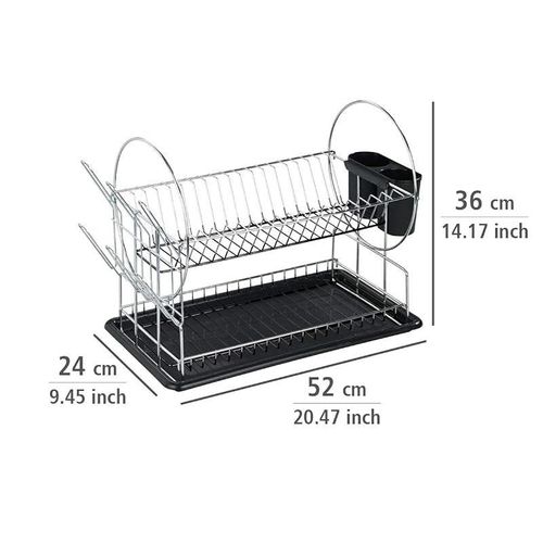 Wenko Premium Duo Dish Rack - Silver