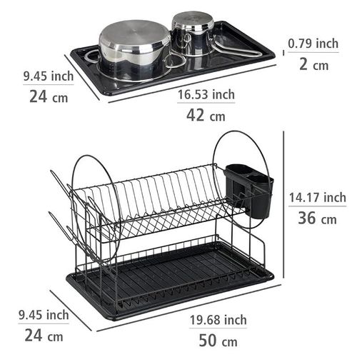 Wenko Premium Duo Dish Rack - Silver