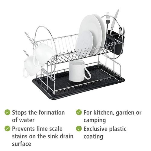 Wenko Premium Duo Dish Rack - Silver