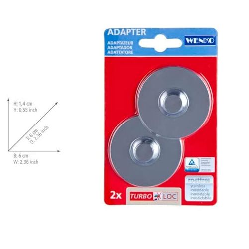 Adhesive Adapter, Wall-Mounted Accessories Turbo-Loc, Plastic