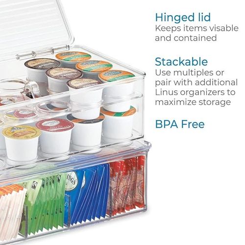 Idesign Linus Stackable Single Serve Coffee Pod Holder With Lid - White