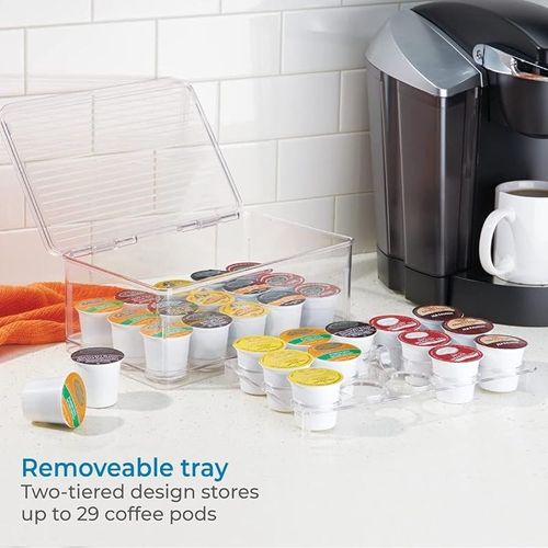 Idesign Linus Stackable Single Serve Coffee Pod Holder With Lid - White