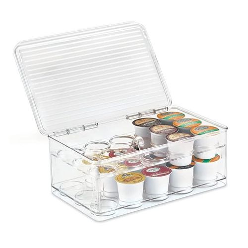 Idesign Linus Stackable Single Serve Coffee Pod Holder With Lid - White