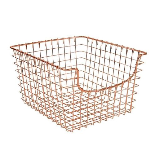 Spectrum Diversified Scoop Wire Basket, Vintage-Inspired Steel Storage Solution Medium - Copper