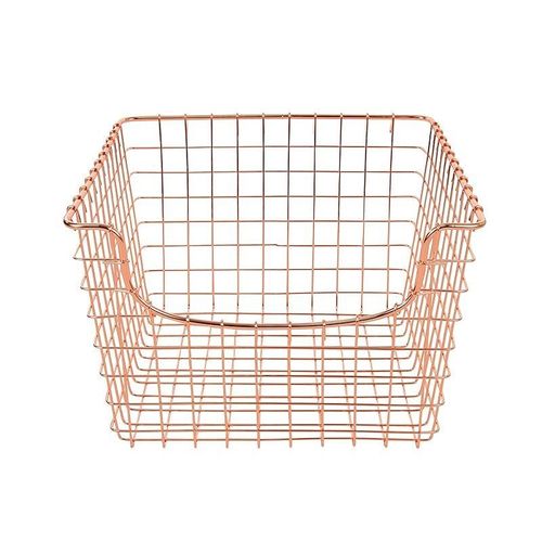 Spectrum Diversified Scoop Wire Basket, Vintage-Inspired Steel Storage Solution Medium - Copper