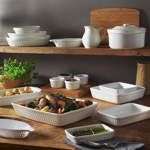 Mason Cash 2001.545 Collection Fine Stoneware Rectangular Baking And Serving Dish, Ceramic - White
