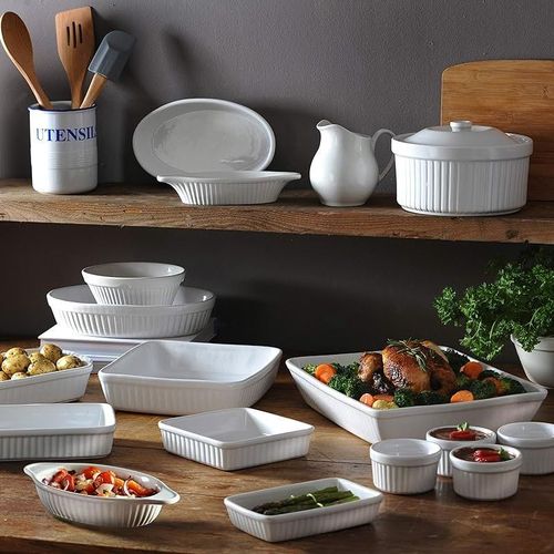Mason Cash 2001.545 Collection Fine Stoneware Rectangular Baking And Serving Dish, Ceramic - White