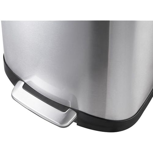 Eko Della Stainless Steel Rectangular Step Waste Bin With Soft Close Lid, 12-Liter