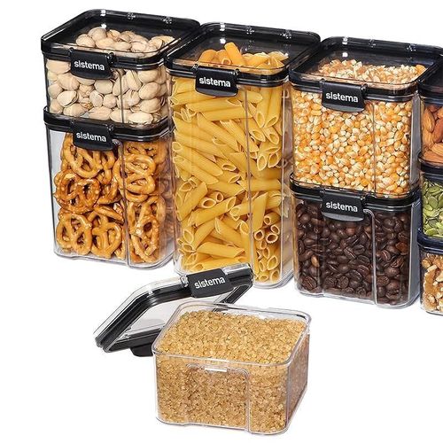 Sistema 51400Zs Ultra Square Canister, Tritan, Clear Black, 460 Ml