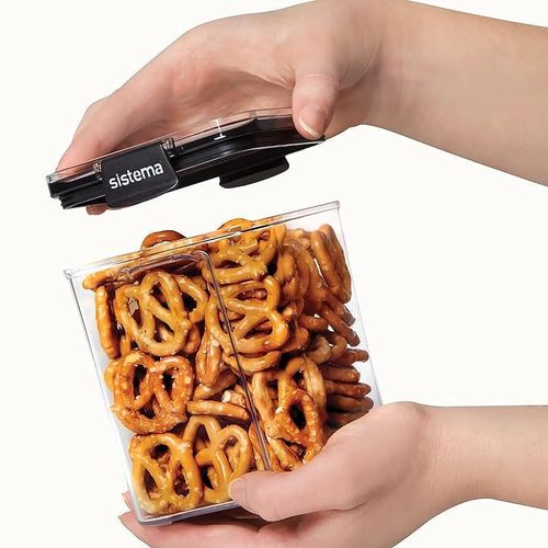 Sistema 51402Zs Ultra Square Canister, Tritan, Clear Black, 920 Ml