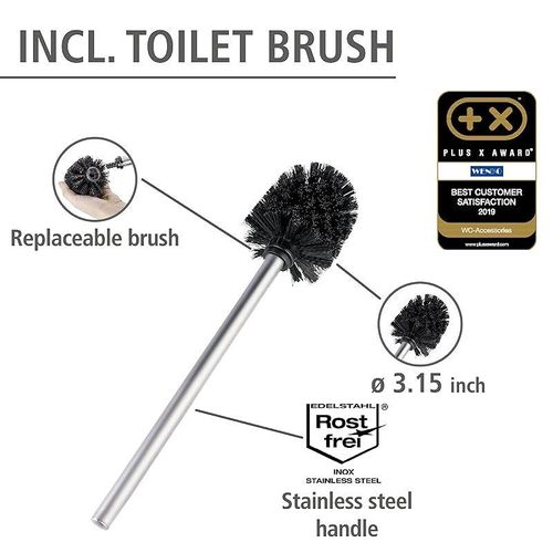 Wenko, Free Standing Toilet Brush Rivalta, Home And Bathroom Toilet Roll Organizer - Chrome