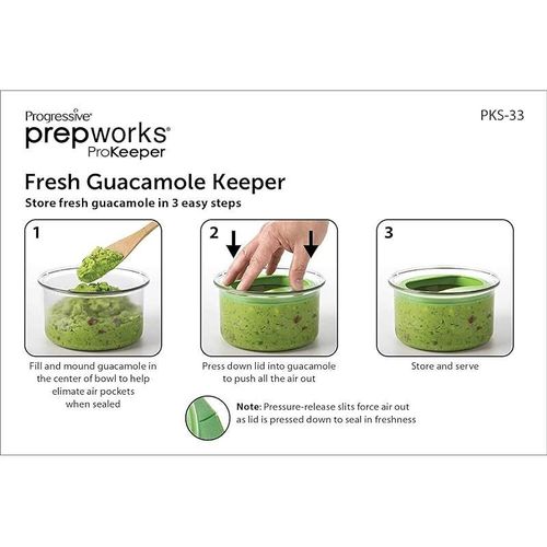 Progressive Pks-33 Prepworks By Fresh Guacamole Prokeeper With Air Tight Lid - Clear/Green