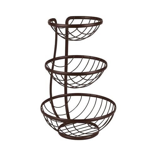 Spectrum Diversified Kitchen Countertop Organizer 3 Tier Server Tray Stand Fruit Basket Display - Bronze