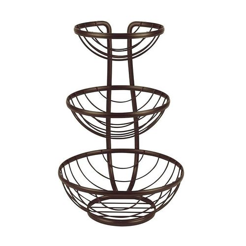 Spectrum Diversified Kitchen Countertop Organizer 3 Tier Server Tray Stand Fruit Basket Display - Bronze