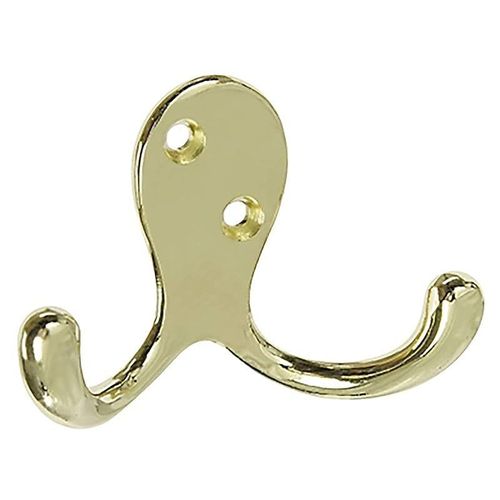 National Hardware Double Polished Brass Robe Hook