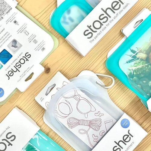 Stasher 1.9L Reusable Silicone Storage Bag Rainbow Pink, Large