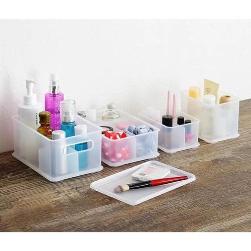 Pearl Life Mini Lidded Shallow Storage Bin With Dividers