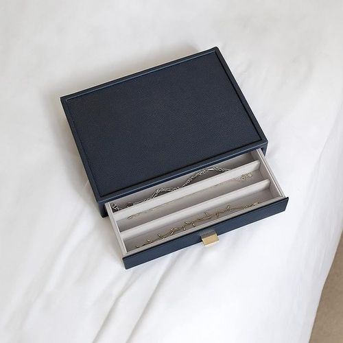 Stackers Classic Necklace Drawer, Pebble - Navy Blue