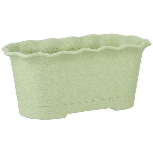Cosmoplast Plastic Oval Planter 15'' With Tray-P - Olive Green