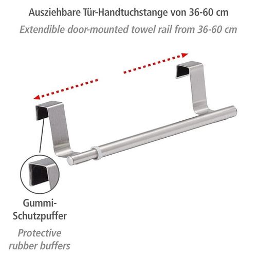 Wenko Over Cabinet Towel Rod Extensional Extendible Door-Mounted Towel Holder