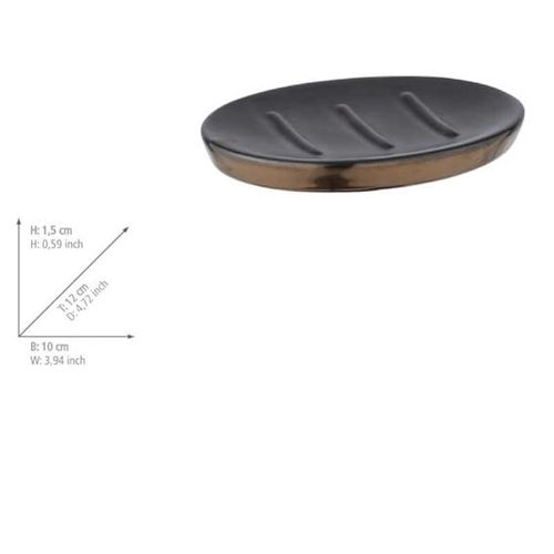 Wenko Ceramic Brandol Dish For Storing Hand Soap - Black