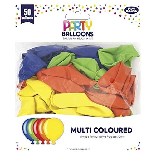 Fun House 50Pk Multi-Colour Balloons