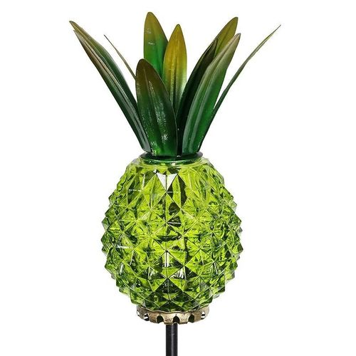 Exhart Solar And Pineapple Garden Stake - Green