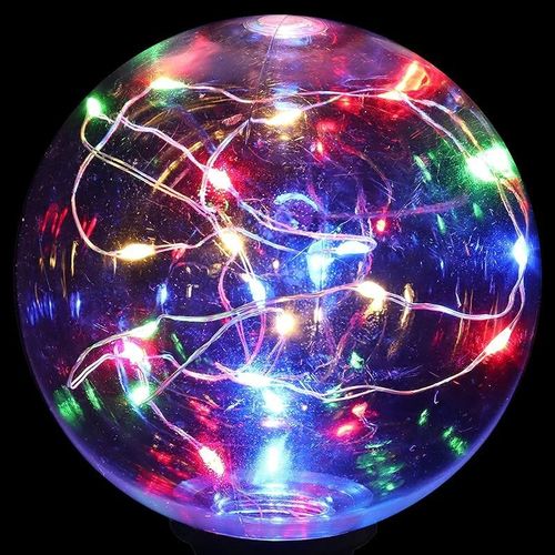 Exhart 2 Piece Solar Ball Garden Stakes With 20 Multi Color Firefly Lights