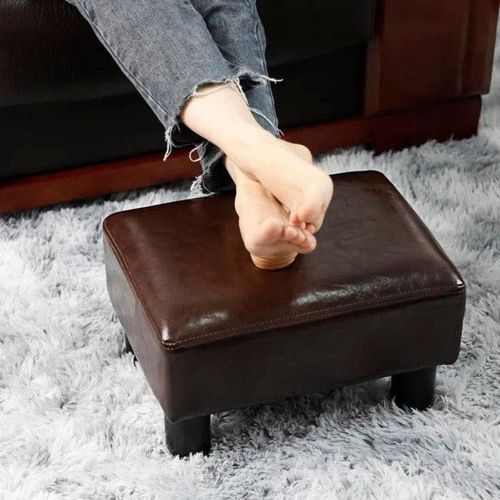 Wooden Twist Vegan Solid Wood Square Shape Footrest Pouf & Ottoman