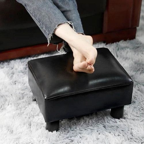 Wooden Twist Vegan Solid Wood Square Shape Footrest Pouf & Ottoman
