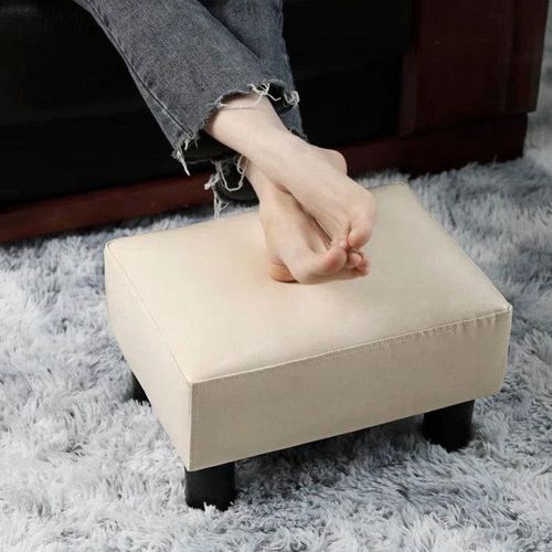 Wooden Twist Vegan Solid Wood Square Shape Footrest Pouf & Ottoman