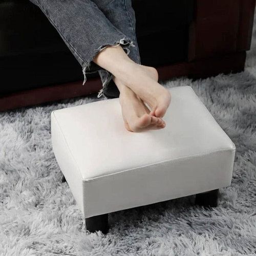 Wooden Twist Vegan Solid Wood Square Shape Footrest Pouf & Ottoman