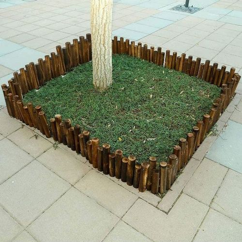 6 Pieces Garden Outdoor Lawn Stakes Edging Fence Brown 90cm