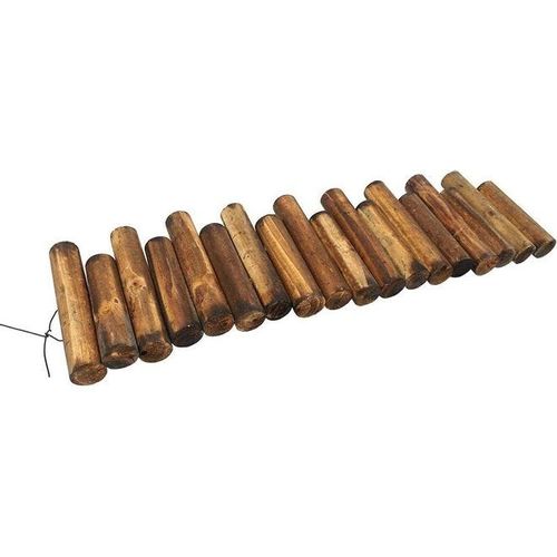 12 Pieces Garden Outdoor Lawn Stakes Edging Fence Brown 90cm
